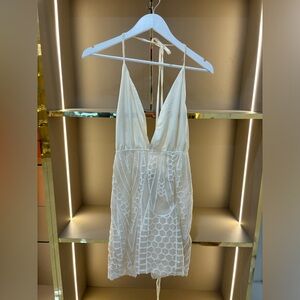 White mini dress white sparkle print